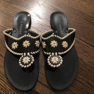 Jack Rogers Black & White Jelly Sandals- Size 9